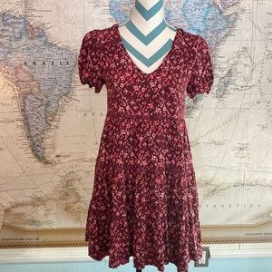 Wild fable maroon ditzy floral dress